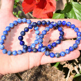 Premium CHARGED Natural Lapis Lazuli Crystal 8mm Bead Bracelet Stretchy