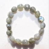 CHARGED 6" Labradorite Crystal Bracelet Tumble Polished Stretchy ENERGY REIKI