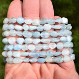 Premium CHARGED Natural Aquamarine Crystal Bracelet Stretchy ENERGY REIKI