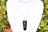 CHARGED 7 Chakra Starburst Flash Nuummite Crystal Perfect Pendant + 20" Chain