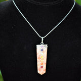 CHARGED 7 Chakra Himalayan Sunstone Crystal Perfect Pendant + 20" Chain WOW