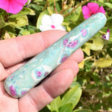 Charged Himalayan Ruby Fuchsite Massage Wand Crystal Healing Energy ~70g