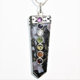 CHARGED 7 Chakra Mystic Indigo Gabbro Crystal Perfect Pendant + 20" Chain