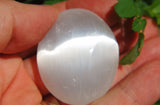 [3] MD 2" SELENITE POCKET PALM WORRY STONE Healing Crystal Reiki - ZENERGY GEMS