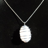 CHARGED Polished Moroccan Selenite Crystal Perfect Pendant 20" Silver Chain