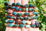 CHARGED Fancy Jasper Crystal Bracelet Tumble Polished Stretchy ENERGY REIKI WOW!