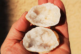 [3] Three x 2" Natural Geode Pairs Crystal Geode Quartz Druze Specimen Moroccan