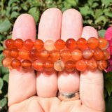 Premium CHARGED Carnelian Agate Crystal 8mm Bead Bracelet Stretchy ENERGY REIKI