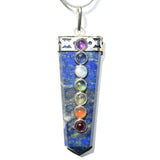 CHARGED 7 Chakra Lapis Lazuli Crystal Perfect Pendant + 20" Chain WOW!