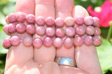 Premium CHARGED Rhodonite Crystal 8mm Bead Bracelet Stretchy ENERGY REIKI