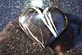 [1] LG Black Onyx Crystal Puffy Heart / Palm Stone Reiki ZENERGY GEMS