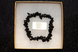 CHARGED Black Tourmaline Crystal Chip Bracelet Polished Stretchy ENERGY REIKI
