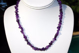 CHARGED Dark Premium Amethyst Crystal Chip 18" Necklace REIKI WOW!!!