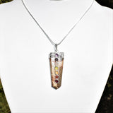 CHARGED 7 Chakra Leopardskin Jaguar Jasper Crystal Perfect Pendant + 20" Chain