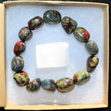 CHARGED Dragon's Blood Jasper Bracelet Tumble Polished Stretchy ENERGY REIKI