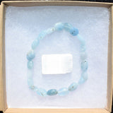 Premium CHARGED Natural Aquamarine Crystal Bracelet Stretchy ENERGY REIKI