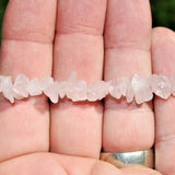 Premium CHARGED Rose Quartz Crystal Chip Stretchy Bracelet Healing REIKI Energy!