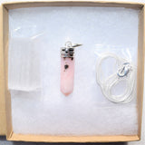 CHARGED Faceted Himalayan Pink Opal Crystal Perfect Pendant + 20" Chain