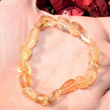 Premium CHARGED Citrine Crystal Nugget Stretchy Bracelet Healing REIKI Energy!
