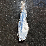 CHARGED REIKI Wrapped Brazilian Blue Kyanite Perfect Pendant + 20" Chain c