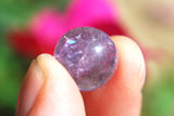 CUTE Baby Tibetan Amethyst Sphere Perfect Pendant + 20" Silver Chain