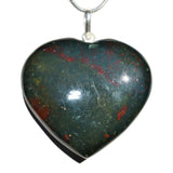 CHARGED Bloodstone Crystal HEART Perfect Pendant Hand-Carved + 20" Chain