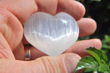 MD 2" SELENITE POCKET PUFFY HEART Carving Healing Crystal Reiki - ZENERGY GEMS