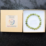 Premium CHARGED Chinese Green Jade Crystal 8mm Stretchy Bracelet  PROTECTION