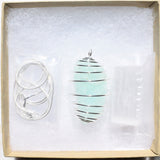 CHARGED Brazilian Amazonite Crystal Perfect Pendant EMPOWERS + 20" Silver Chain