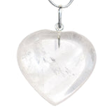 CHARGED Amplifier Clear Quartz Crystal Heart Perfect Pendant + 20" Chain