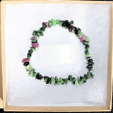 Premium Natural Ruby Zoisite Crystal Chip Stretchy Bracelet - Selenite Charged