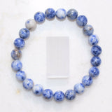 CHARGED Premium Sodalite Crystal Bead Bracelet Stretchy Healing Energy REIKI