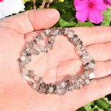 CHARGED 18" Rutilated Tourmalinated Quartz Crystal Chip Necklace REIKI !