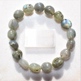 CHARGED 6" Labradorite Crystal Bracelet Tumble Polished Stretchy ENERGY REIKI