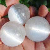 Selenite Crystal Sphere of Psychic Awareness POWERFUL 1.5" - ZENERGY GEMS