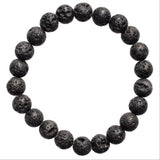 CHARGED Natural Pahoehoe Lava Crystal 8mm Stretchy Bracelet PROTECTION