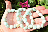 CHARGED Amazonite Crystal Bracelet Tumble Polished Stretchy REIKI Healing Energy