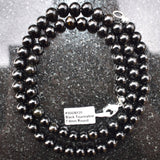 CUSTOM MADE 24" Premium CHARGED Black Tourmaline Crystal 8mm Bead Necklace