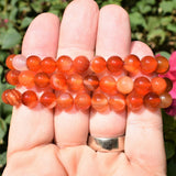 Premium CHARGED Carnelian Agate Crystal 8mm Bead Bracelet Stretchy ENERGY REIKI