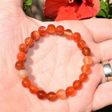 Premium CHARGED Carnelian Agate Crystal 8mm Bead Bracelet Stretchy ENERGY REIKI