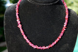 CHARGED Premium Rhodolite Garnet Crystal Chip Necklace + 18" REIKI Energy WOW!!!