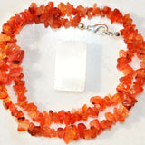 CHARGED Carnelian Agate Crystal Chip 18" Necklace Polished ENERGY REIKI