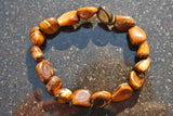 CHARGED Tiger Eye Crystal Bracelet Tumble Polished Stretchy ENERGY REIKI WOW!!!