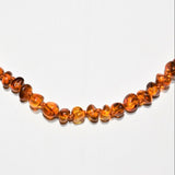 CHARGED Natural Lithuanian Cognac Baltic Amber 26" Necklace Polished CRT Crystal