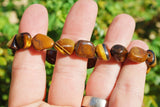 CHARGED Tiger Eye Crystal Bracelet Tumble Polished Stretchy ENERGY REIKI WOW!!!