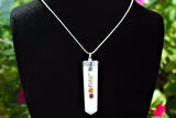 CHARGED 7 Chakra Selenite Crystal Perfect Pendant + 20" Chain WOW!