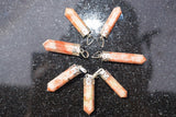 Faceted Himalayan Sunstone Crystal Point Pendant + 20" Silver Chain REIKI