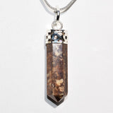 CHARGED Faceted Peruvian Aragonite Crystal Point Perfect Pendant + 20" Chain