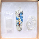 CHARGED 7 Chakra K2 Granite (Azurite) Crystal Perfect Pendant + 20" Chain