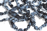 CHARGED Snowflake Obsidian Crystal Bracelet Tumble Polished Stretchy REIKI WOW!